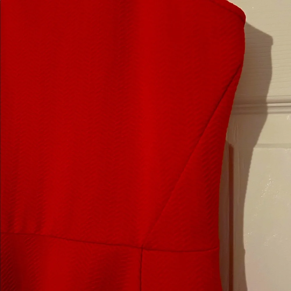 Divided H&M Red Textured Knit Flare Mini Dress size 10 - Picture 4 of 13